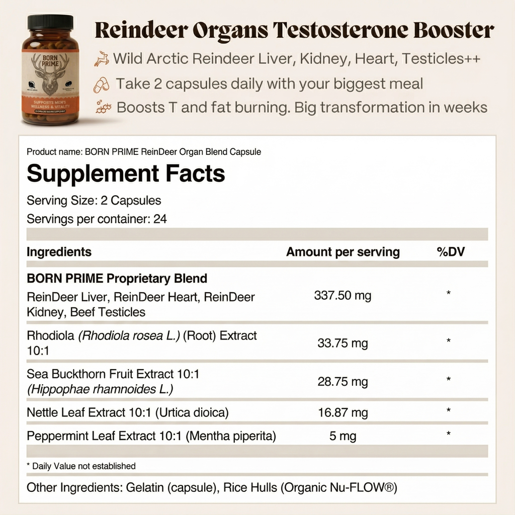 REINDEER ORGANS TESTOSTERONE SUPPORT