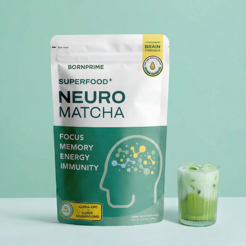 BORNPRIME NeuroMatcha Mushroom Matcha With Alpha GPC